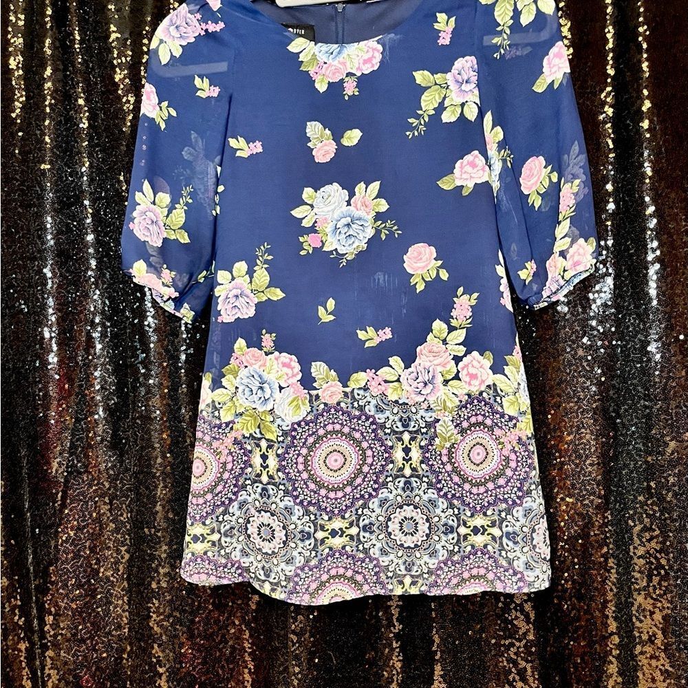 Amy Byer Navy Floral‎ Kids Dress